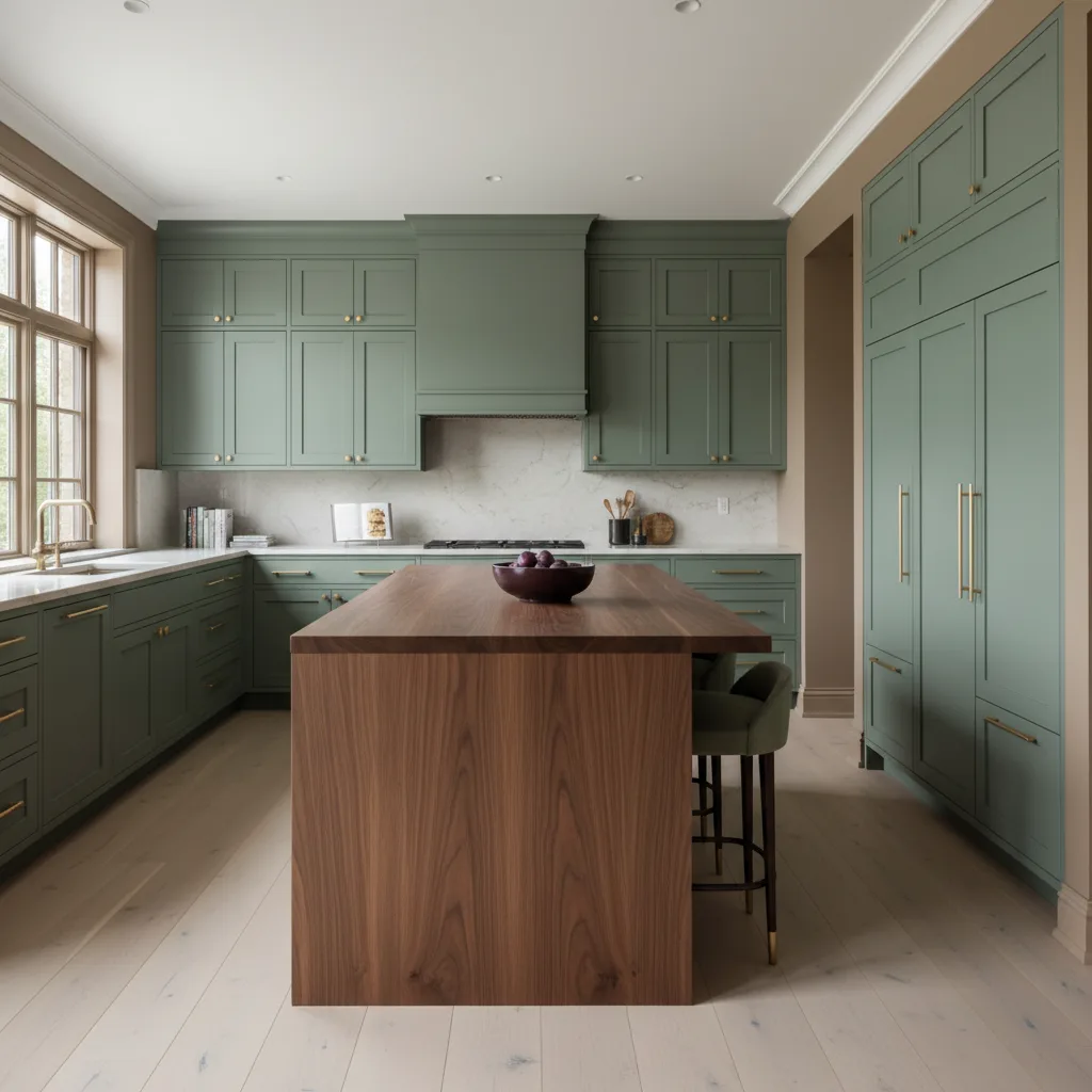 Toronto Condo Flat Panel kitchen with walnut veneer