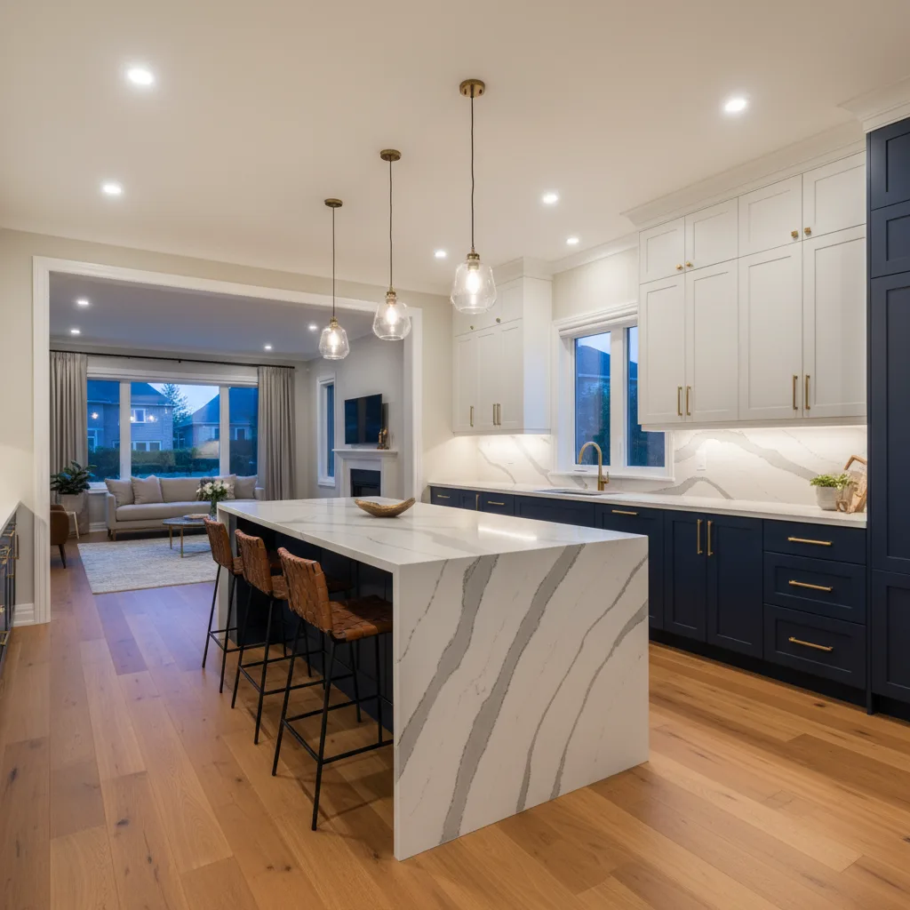 Leslieville Row House Kitchen - custom cabinetry by Custom Cabinets Brampton